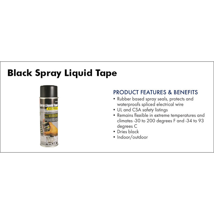 King Innovation LTS-400 Cinta líquida en aerosol negra, 6 oz, 1 lata por paquete