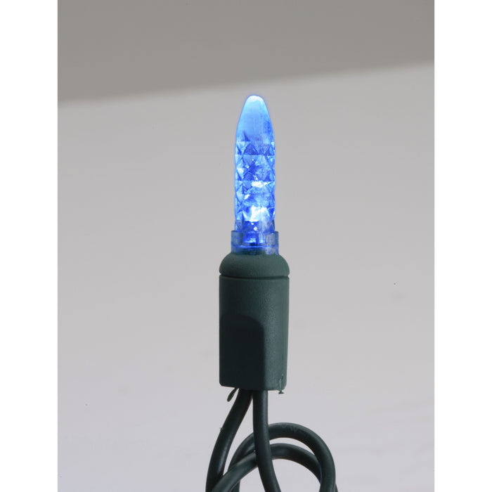 Seasonal Source 41611R-B M5 luces navideñas LED azules, espaciado de 4"