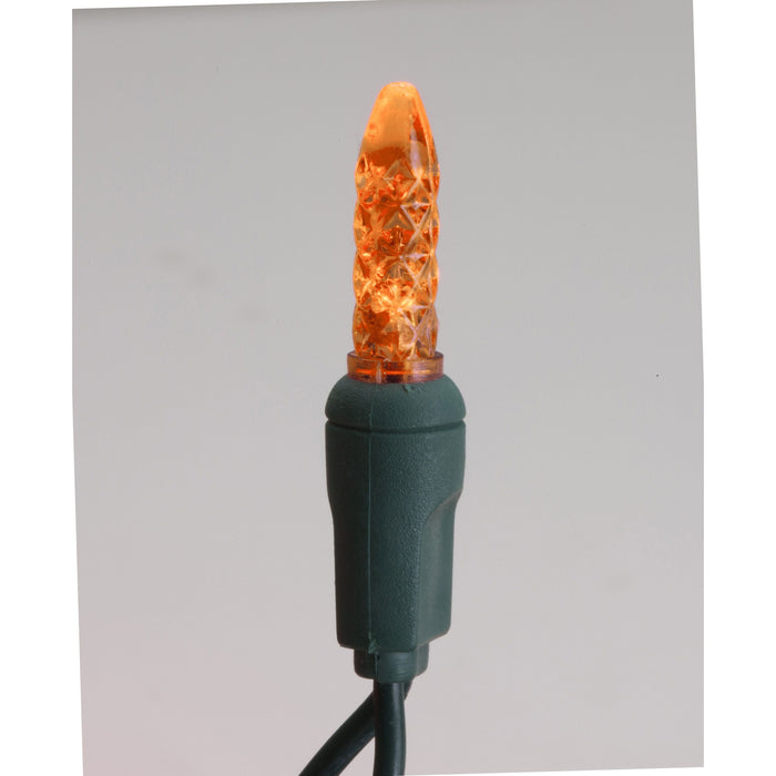 Seasonal Source 41607R-B M5 Orange LED Holiday Lights, 4" Spacing