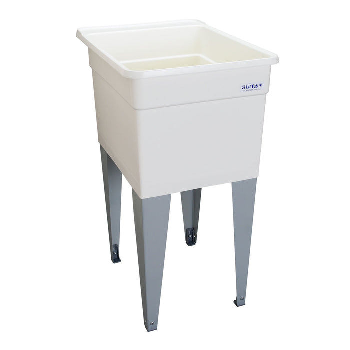 Mustee 21F Lil'Tub Utilatub - Soporte para suelo para bañera de lavandería, 24.0 x 18.0 in, color blanco 