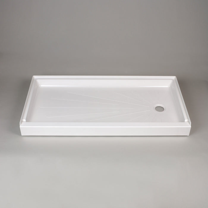 Mustee - 3060R - ShowerTub™ Shower Base - Right Drain - White, 30" x 60"