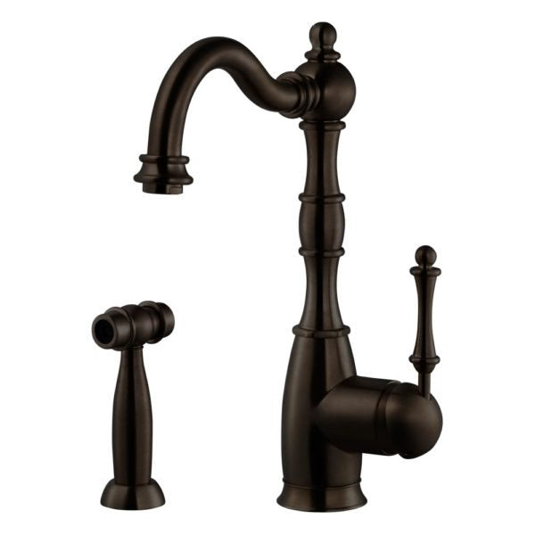 Hamat - NOSP-4000 OB - Nottingham Traditional Brass Single Lever Faucet with Side Spray in Oil Rubbed Bronze