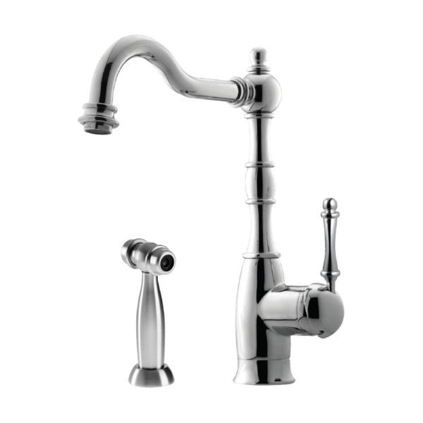 Hamat - NOSP-4000 PC - Nottingham Traditional Brass Single Lever Faucet with Side Spray in Polished Chrome