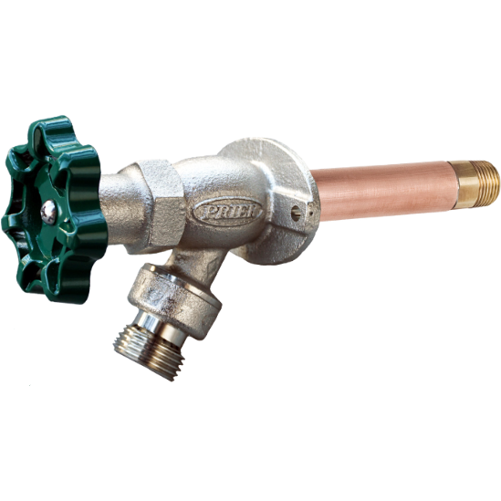 Prier P-154Y CC Hose Thread Anti-Siphon Vacuum Breaker Wall Hydrant; 1/2"Press Fit  **Lead Free** - P-154YCC-LF