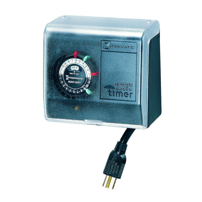 Intermatic - P1101 - Outdoor Mechanical Plug-In Timer with Built-In Enclosure