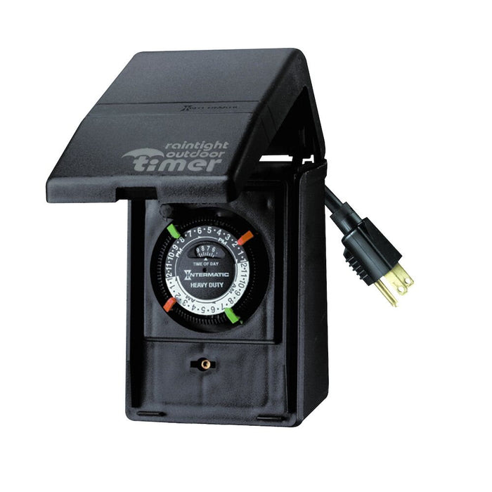 Intermatic - P1121 - Outdoor Mechanical Plug-In Timer with Built-In Enclosure