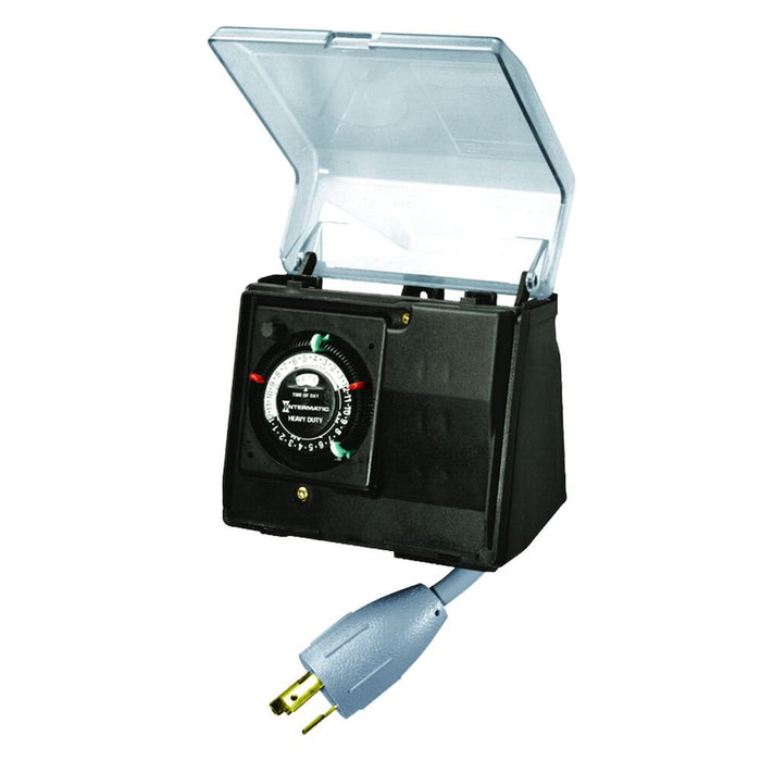 Intermatic - P1131 - Outdoor Mechanical Plug-In Timer with Built-In Enclosure