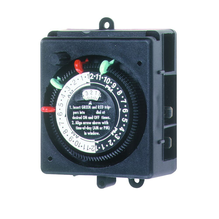 Intermatic - PB914N84 - 24-Hour 208-277V Mechanical Panel Mount Timer with Manual Override, 4 Trippers