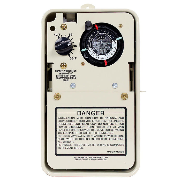 Intermatic - PF1102T - Freeze Protection Timer with Thermostat for 240V Applications, Type 3R Metal Enclosure