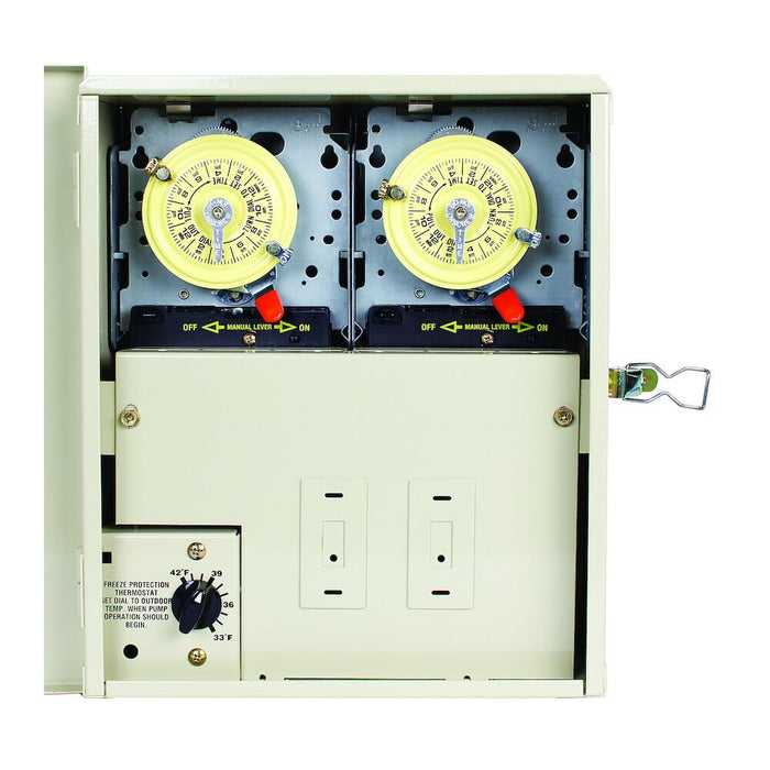 Centro de control de protección contra heladas Intermatic PF1202T con 2 temporizadores y termostato para 240V