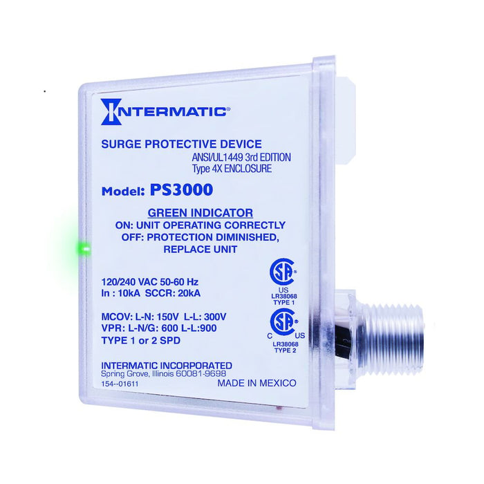 Dispositivo de protección contra sobretensiones Intermatic PS3000, 3 modos, 120/240 VCA monofásico
