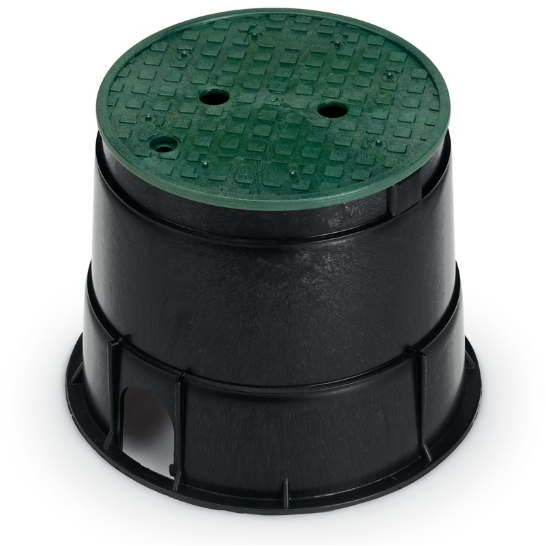 Rain Bird - PVB10RND Caja de válvulas redonda de 10" - Cuerpo negro y tapa verde