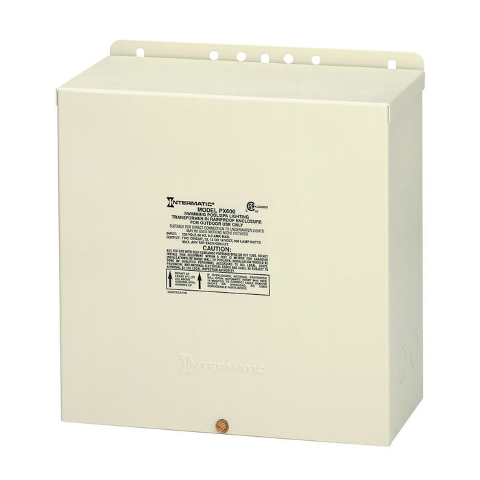 Intermatic PX600 Transformador de seguridad para piscinas y spas de 600 W, carcasa de acero color beige