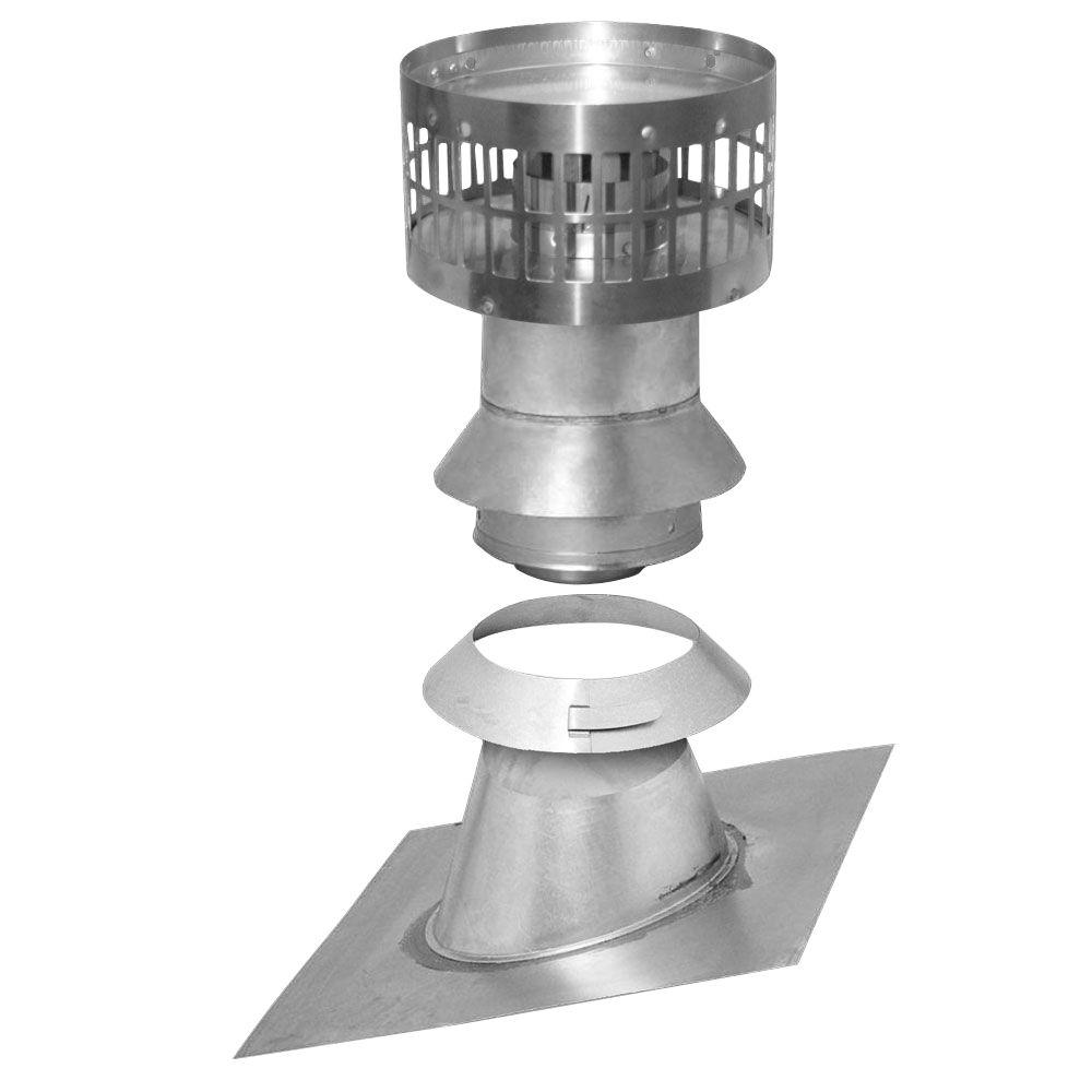 Rheem 3 in. x 5 in. Vertical Concentric Termination Vent Kit Stainless —  Big Frog Supply