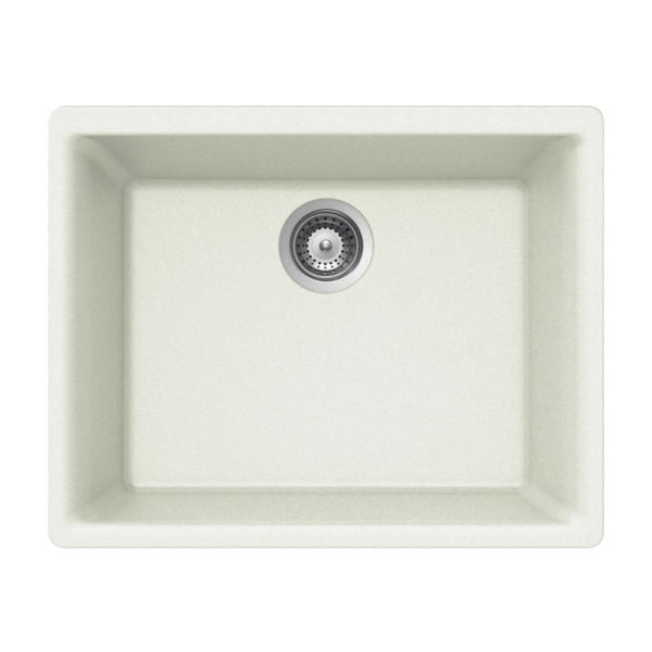 Hamat - SIO-2418SU-WH - Granite Undermount Single Bowl Kitchen Sink, White