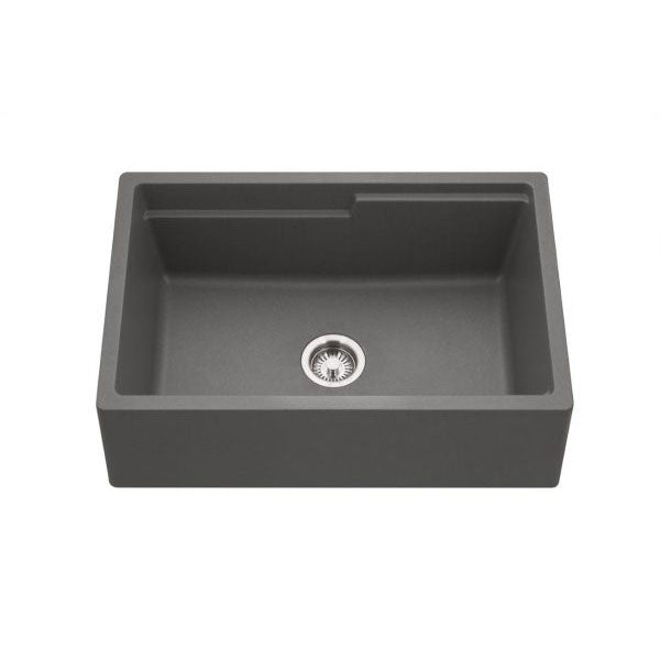 Hamat - SIO-3320SAW-SL - Granite Apron-Front Workstation Kitchen Sink, Slate