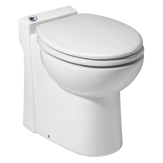 Saniflo - SF-023 - Sanicompact One-piece floor mounted dual-flush toilet w/ macerator for half-bathrooms. P/N 023