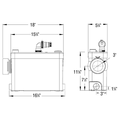 Saniflo - SF-011 - Sanipack Macerating pump only P/N 011 for “in-wall” frame system.