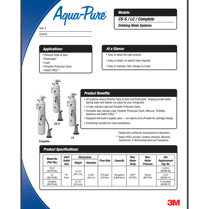 Sistema de filtro de agua sanitario de cambio rápido para toda la casa 3M™ Aqua-Pure™ AP904, 5621104 
