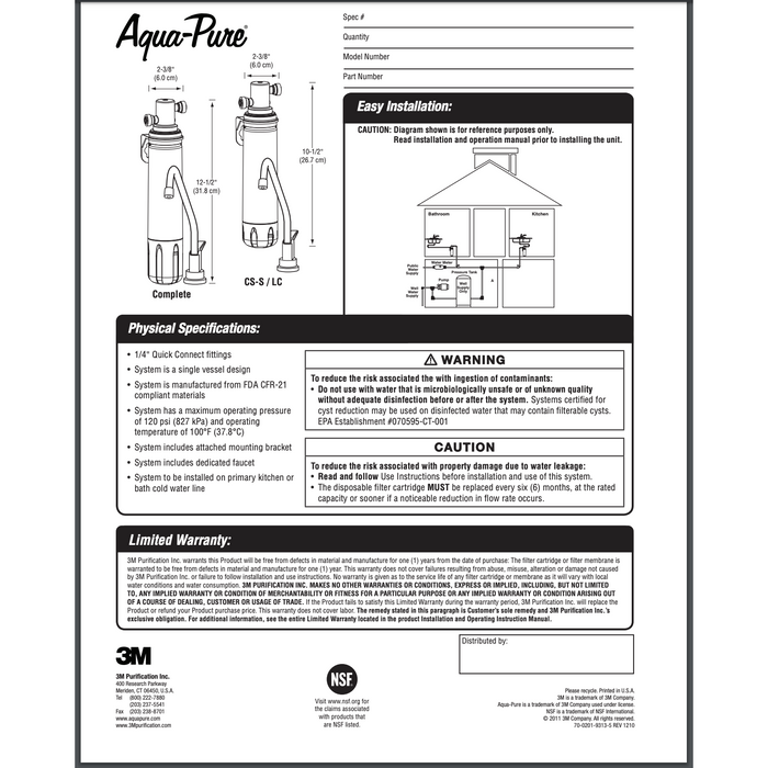 3M™ - AP904 - Aqua-Pure™ Whole House Sanitary Quick Change Water Filter System AP904, 5621104
