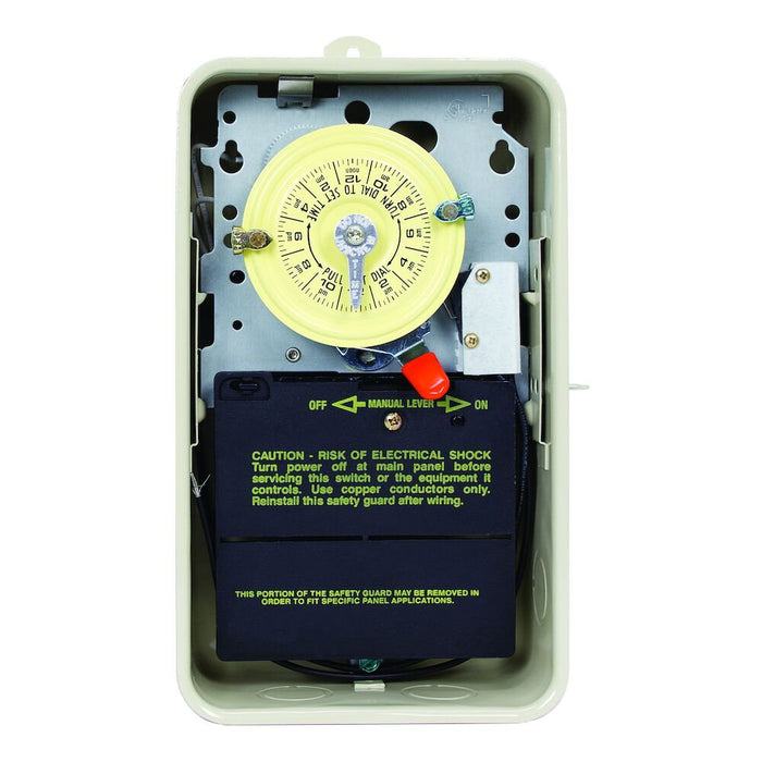 Intermatic T101R201 Interruptor de tiempo mecánico de 24 horas, 120 V, SPST, protección del calentador de piscina