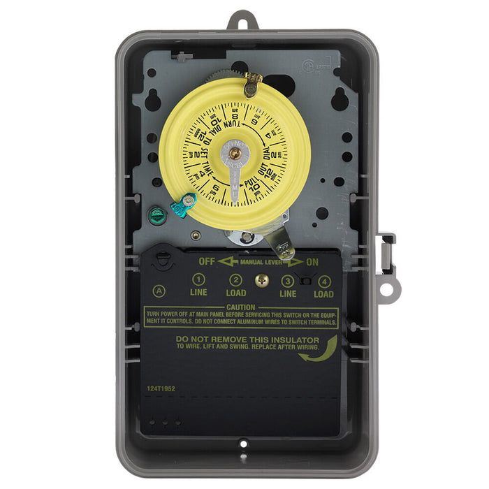 Intermatic - T102P - 24-Hour Mechanical Time Switch, 208-277 VAC, Indoor/Outdoor Plastic Enclosure