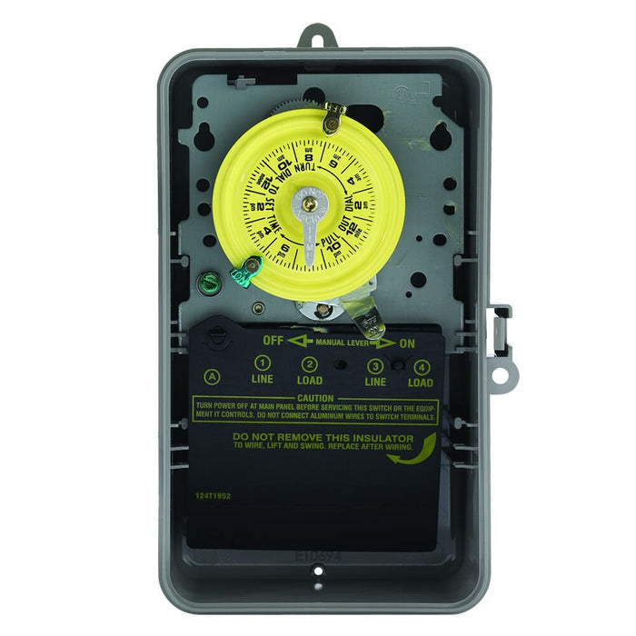 Intermatic - T103P - 24-Hour Mechanical Time Switch, 120 VAC, DPST, Indoor/Outdoor Plastic Enclosure