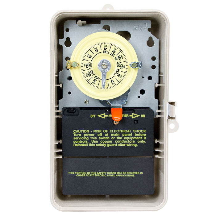 Intermatic T106P3 Interruptor de tiempo mecánico de 24 horas, 208-277 V, SPDT, caja de plástico tipo 3R