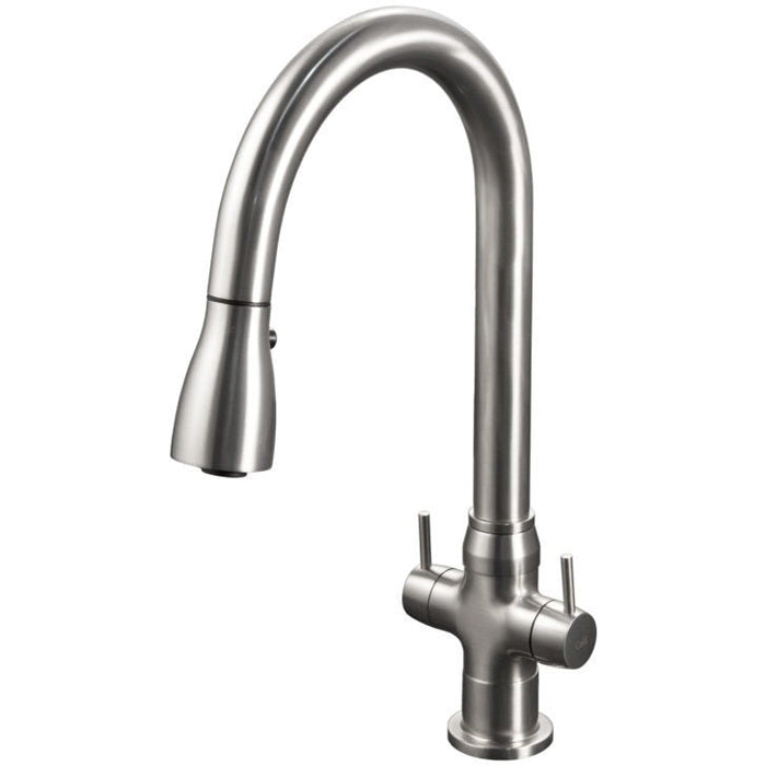 Hamat - TNPD-1000 BN - Tendina Three Function Pull Down Two Handle Faucet in Brushed Nickel