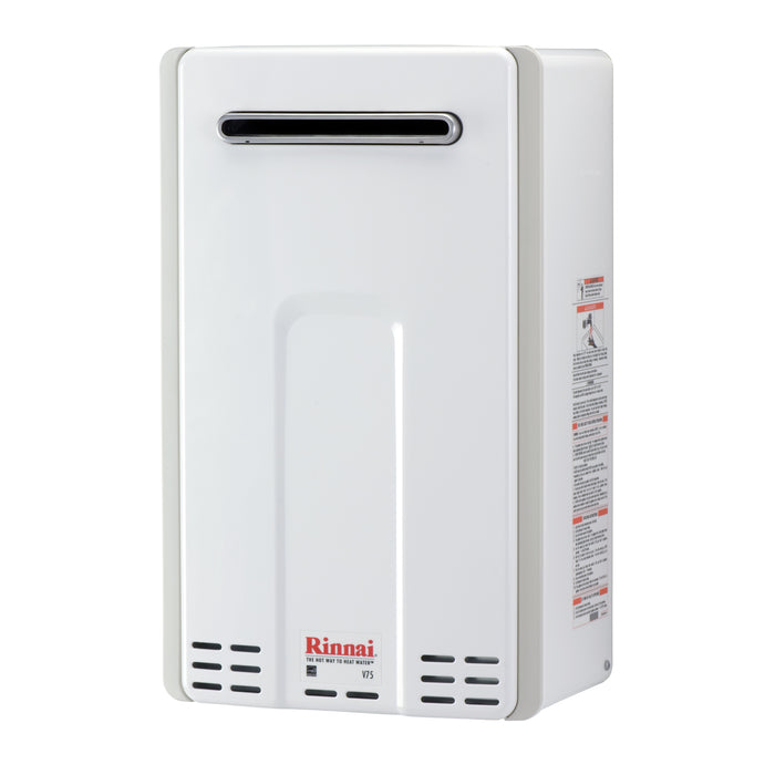 Rinnai V75eN Residential High Efficiency 7.5 GPM Outdoor, Natuaral Gas Tankless Water Heater . While supplies last (Replaced by RE180)