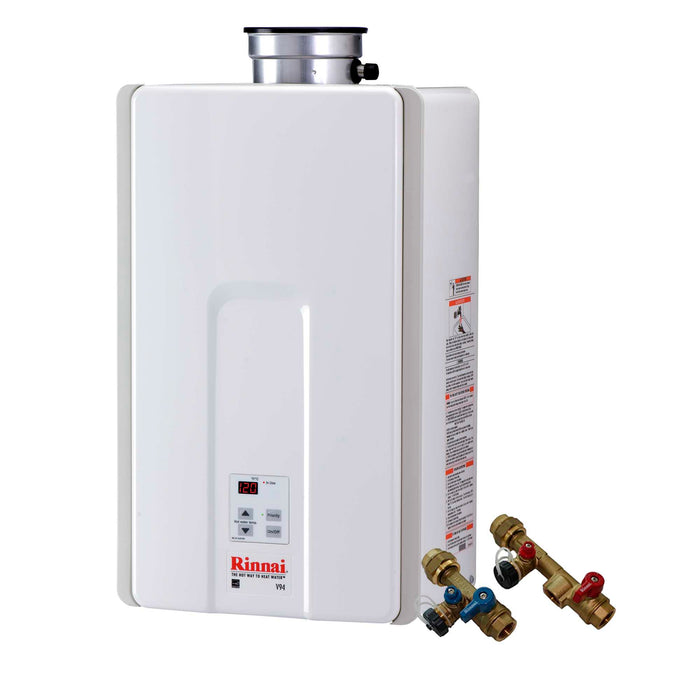 Rinnai V94iP Residential High Efficiency 9.8 GPM Indoor, Propane Tankless Water Heater, While supplies last (Replaced by RE199)