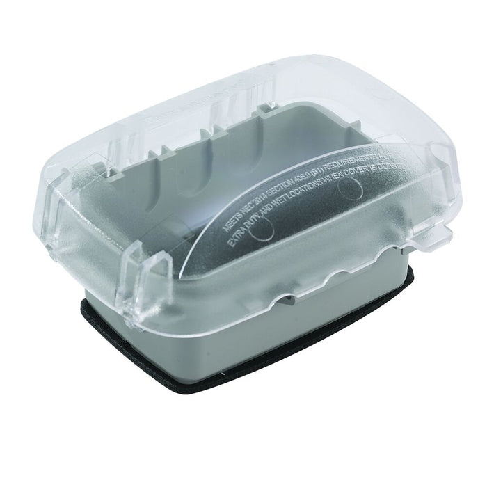 Intermatic - WP5100C - Extra-Duty Plastic In-Use Weatherproof Cover, Single-Gang, Vrt/Hrz, 2.75" Clear