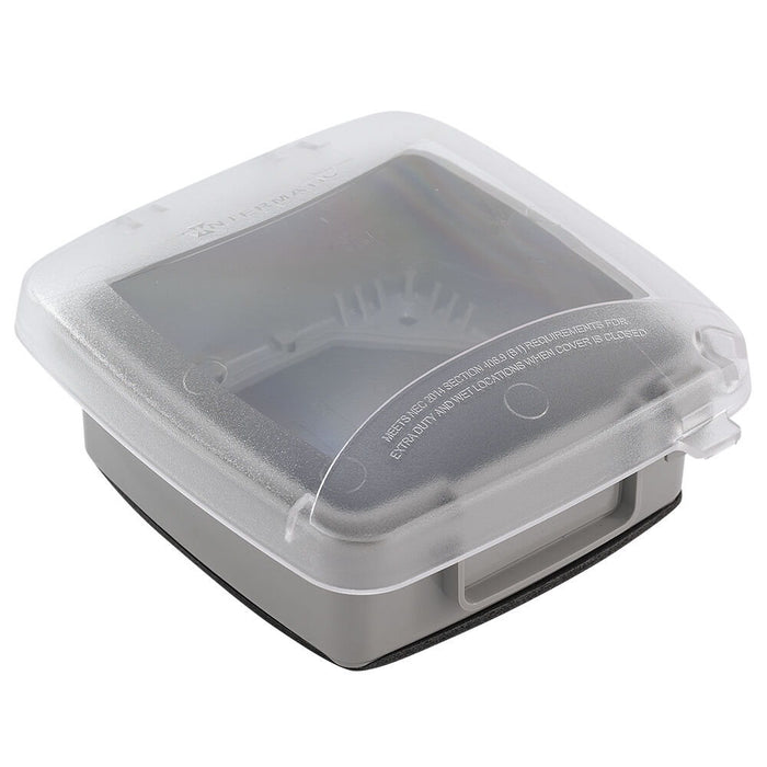 Intermatic - WP5220C - Extra-Duty Plastic In-Use Weatherproof Cover, Double-Gang, Vrt, 2.25" Clear