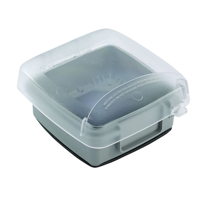 Intermatic - WP5225C - Extra-Duty Plastic In-Use Weatherproof Cover, Double-Gang, Vrt, 2.75" Clear