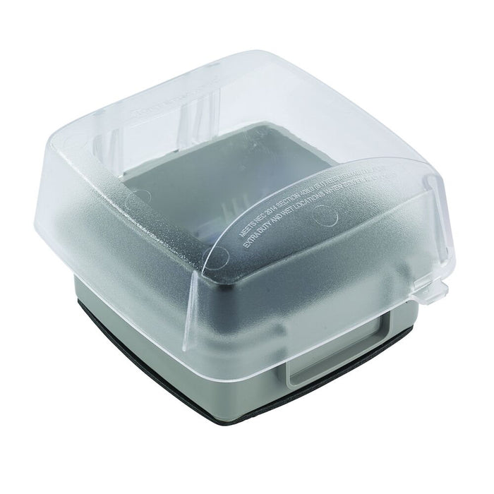 Intermatic - WP5240C - Extra-Duty Plastic In-Use Weatherproof Cover, Double-Gang, Vrt, 3.625" Clear