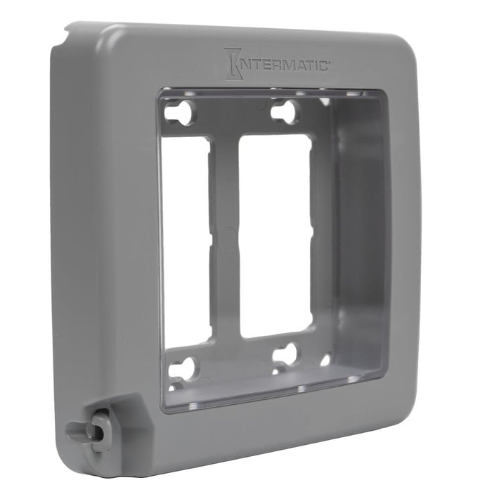 Intermatic - WP6200G - Low-Profile Plastic In-Use Weatherproof Cover, Double-Gang, Vrt, Gray