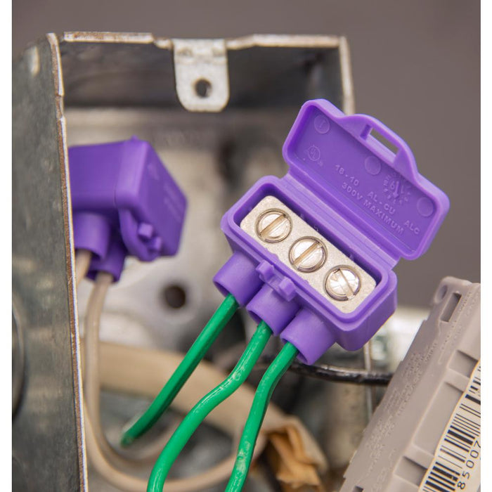 Conectores de cable Al/Cu de 3 puertos AlumiConn de King Innovation (paquete de 25) 95125