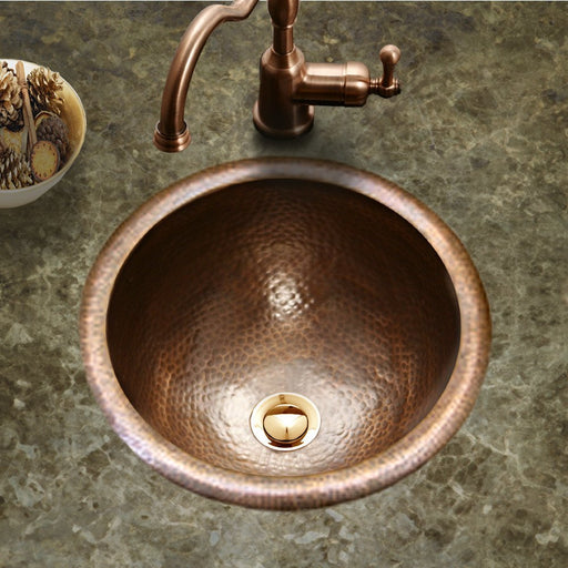 Houzer - Houzer HW-AUG1RS Hammerwerks Series August Topmount Copper Lavatory Sink, Antique Copper -  - Bathroom Sink - Topmount  - Big Frog Supply - 2