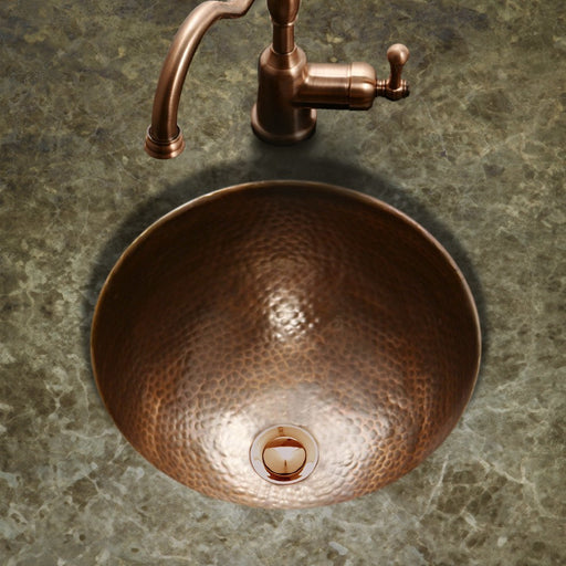 Houzer - Houzer HW-AUG1RF Hammerwerks Series August Undermount Copper Lavatory Sink, Antique Copper -  - Bathroom Sink - Undermount  - Big Frog Supply - 2