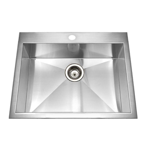 Hamat - CON-2522ST - Zero Radius Topmount Stainless Steel 1-Hole Single Bowl Kitchen Sink