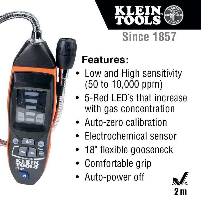 Detector de fugas de gas combustible Klein Tools ET120 