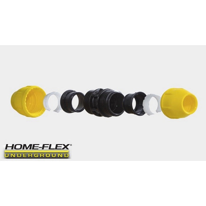 HOME-FLEX 18-429-010 Acoplador de tubería de gas de polietileno amarillo IPS subterráneo de 1"