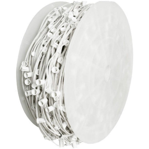 Seasonal Source - C7 Light Spool, 1000' Length, 12" Spacing, White Wire -  - Socket Wire  - Big Frog Supply