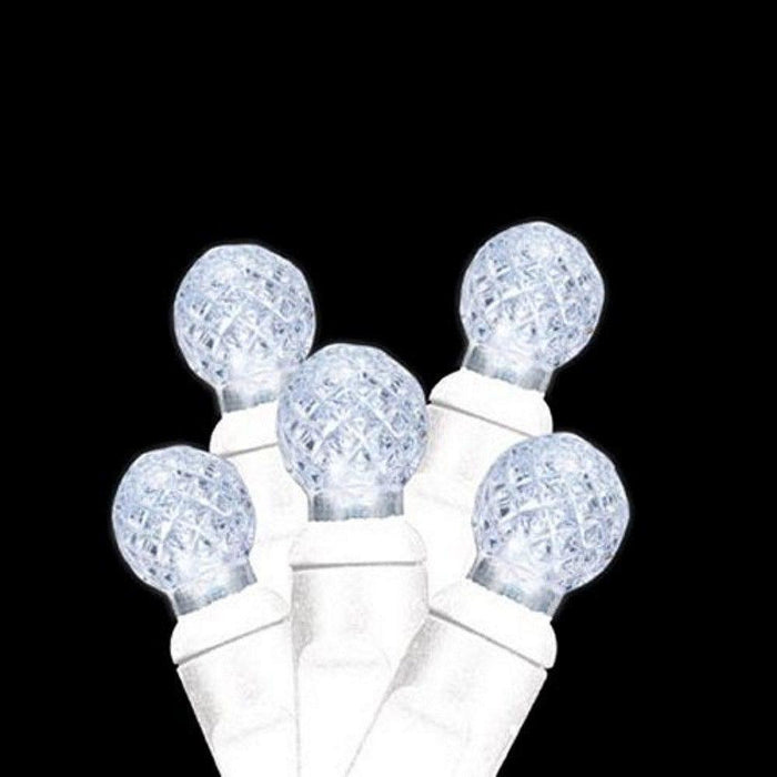 Seasonal Source - Pure White G12 70 String Lights, 4 Inch Spacing, White Wire -  - Standard Strands  - Big Frog Supply