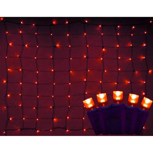 Seasonal Source - LED 4 x 6 ft Orange Net Lighting -  - Standard Strands  - Big Frog Supply