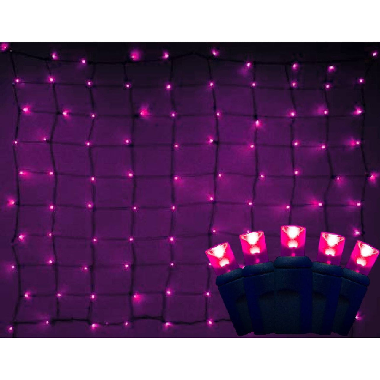 Seasonal Source LED 4 x 6 ft Pink Net Lighting — Big