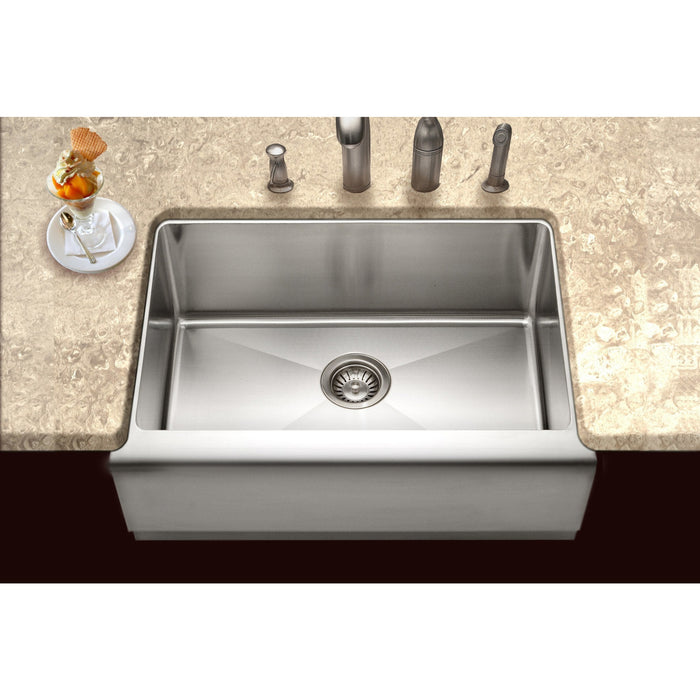 Houzer - Houzer EPS-3000 Epicure Series Apron Front Farmhouse Stainless Steel Single Bowl Kitchen Sink -  - Kitchen Sink - Apron Front  - Big Frog Supply - 2