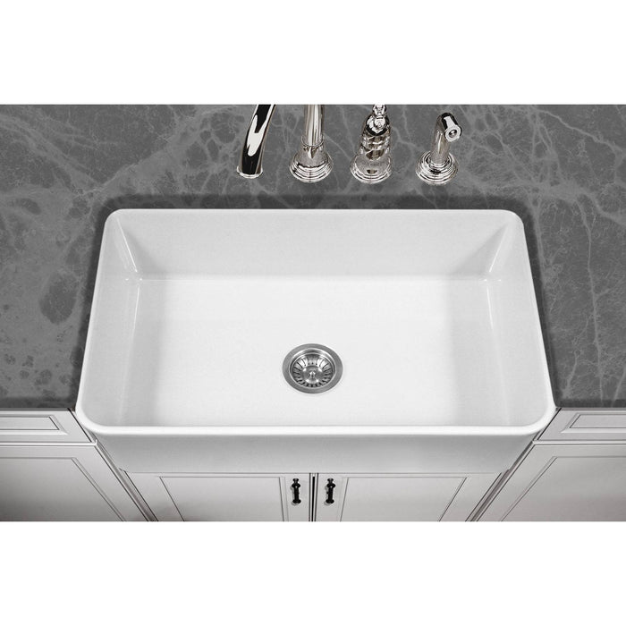 Houzer - Houzer PTS-4300 Platus Series 33-Inch Apron-Front Fireclay Single Bowl Kitchen Sink -  - Kitchen Sink - Apron Front  - Big Frog Supply - 4