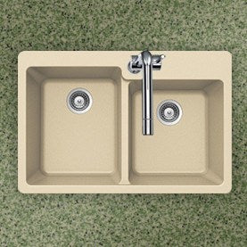 Houzer - Houzer M-175 Quartztone Series Granite Topmount 60/40 Double Bowl Kitchen Sink -  - Kitchen Sink - Topmount  - Big Frog Supply - 10