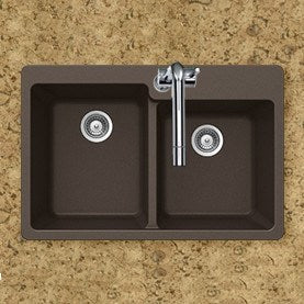 Houzer - Houzer M-175 Quartztone Series Granite Topmount 60/40 Double Bowl Kitchen Sink -  - Kitchen Sink - Topmount  - Big Frog Supply - 9